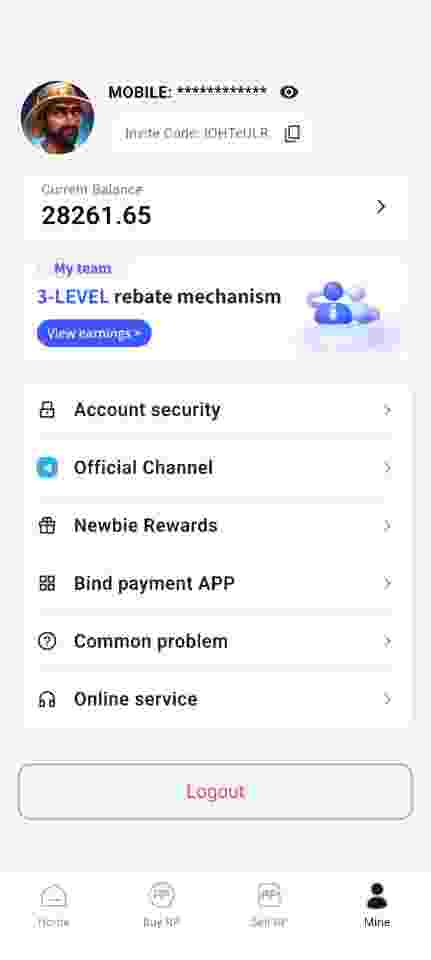 Movpay profile screen preview